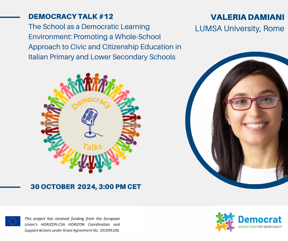 Democracy Talks 12: Building Democratic Foundations: Insights from Italian Schools on Civic Education