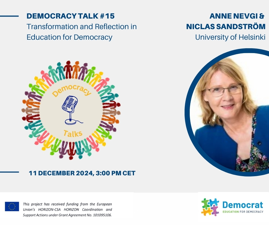 Democracy Talks 15 Transformation and Reflection in Education for Democracy